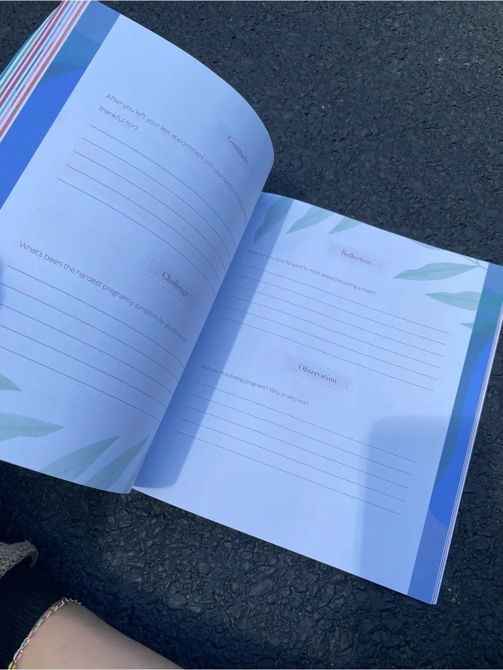 First time mom’s pregnancy baby announcement journal